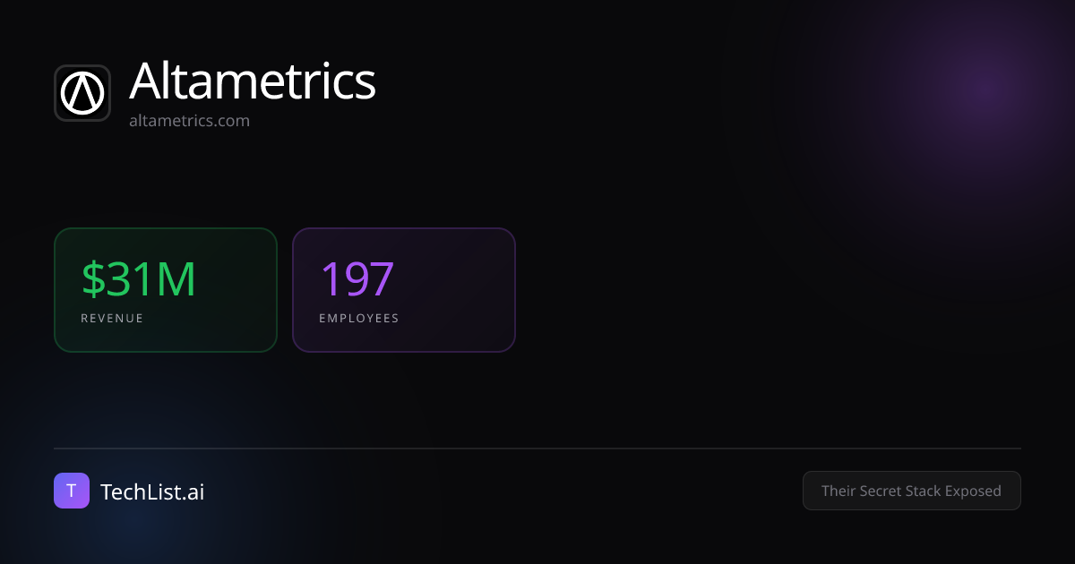 Inside Altametrics: Tools Behind $31M Revenue [2026] | TechList.ai
