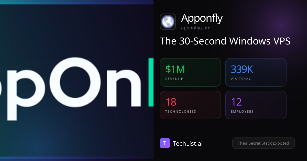 Apponfly: 18 Tools Behind $1M Revenue [2026] | TechList.ai