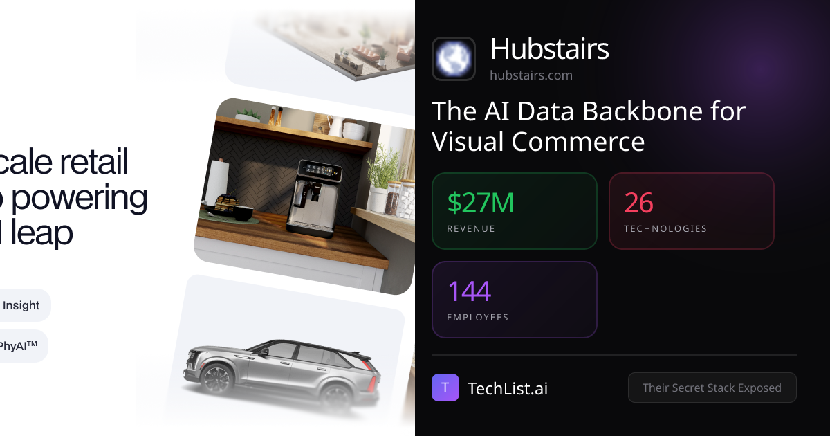Hubstairs: 26 Tools Behind $27M Revenue [2026] | TechList.ai