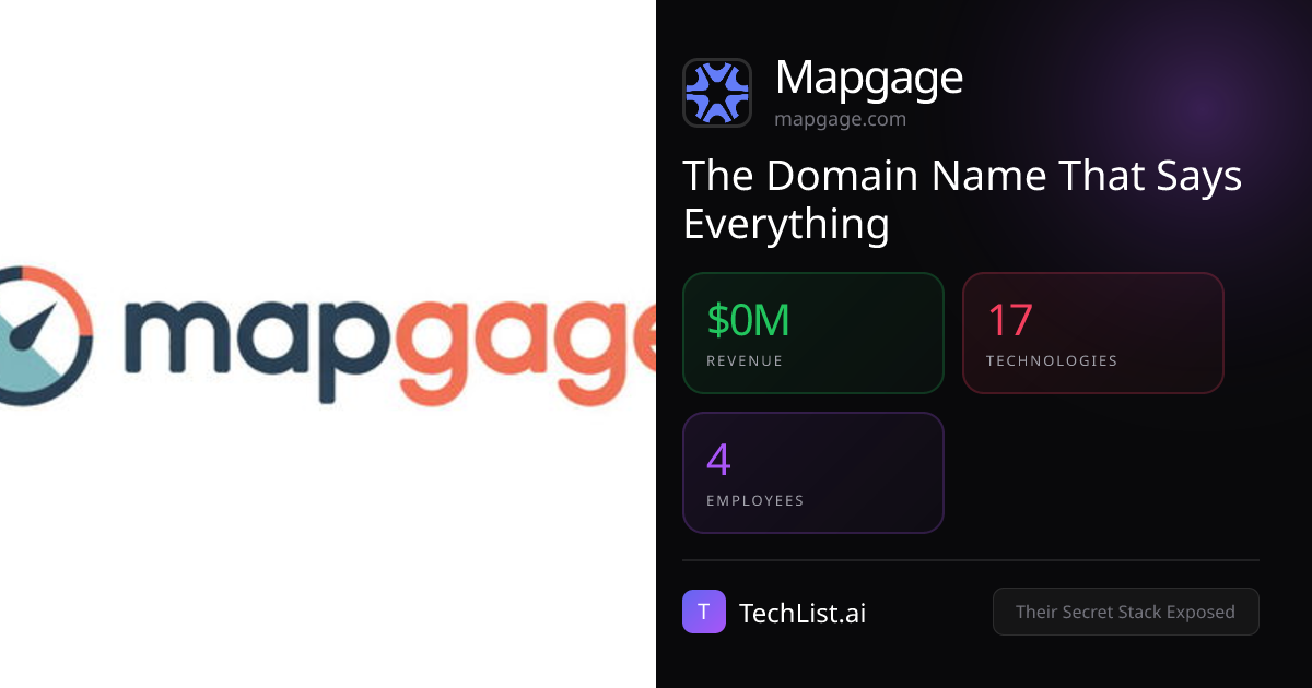 Mapgage: 17 Tools Behind $0M Revenue [2026] | TechList.ai