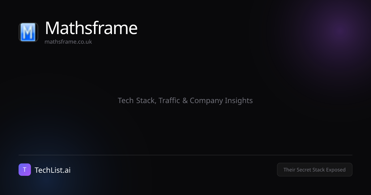 Inside Mathsframe: Tools, Traffic & Company Data [2026] | TechList.ai