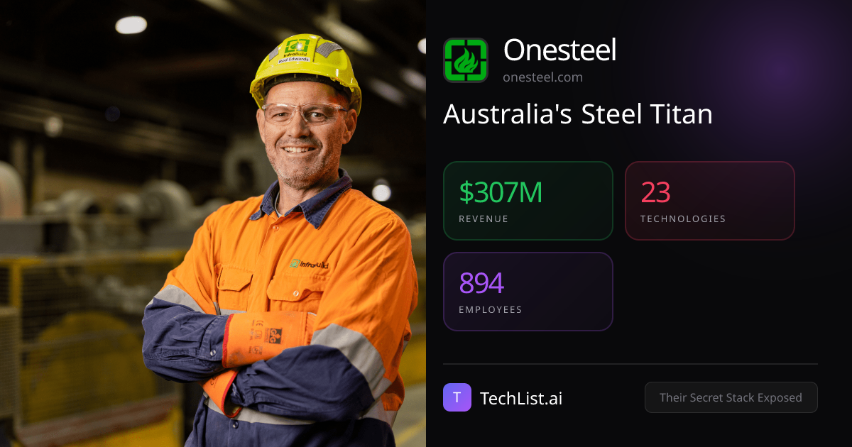 Onesteel: 23 Tools Behind $307M Revenue [2026] | TechList.ai