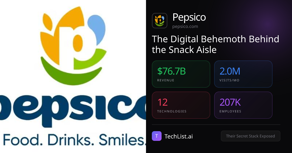 Pepsico: 12 Tools Behind $76.7B Revenue [2026] | TechList.ai