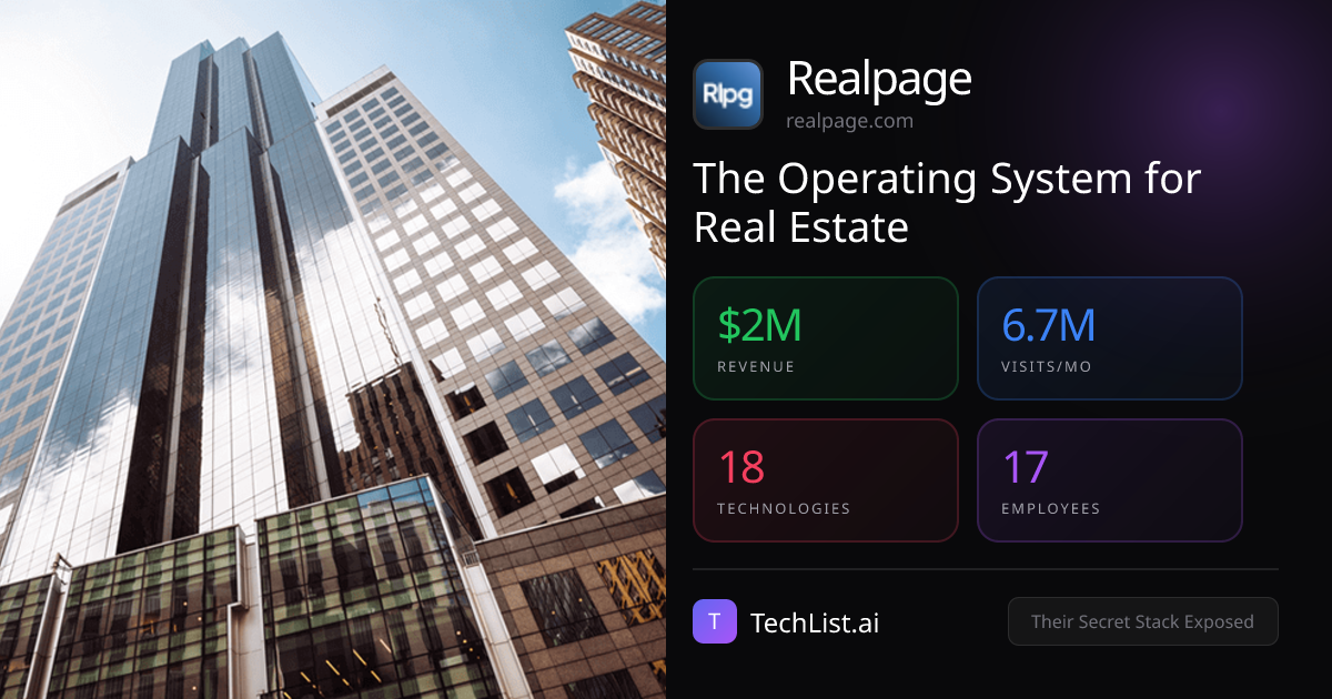 Realpage: 18 Tools Behind $2M Revenue [2026] | TechList.ai