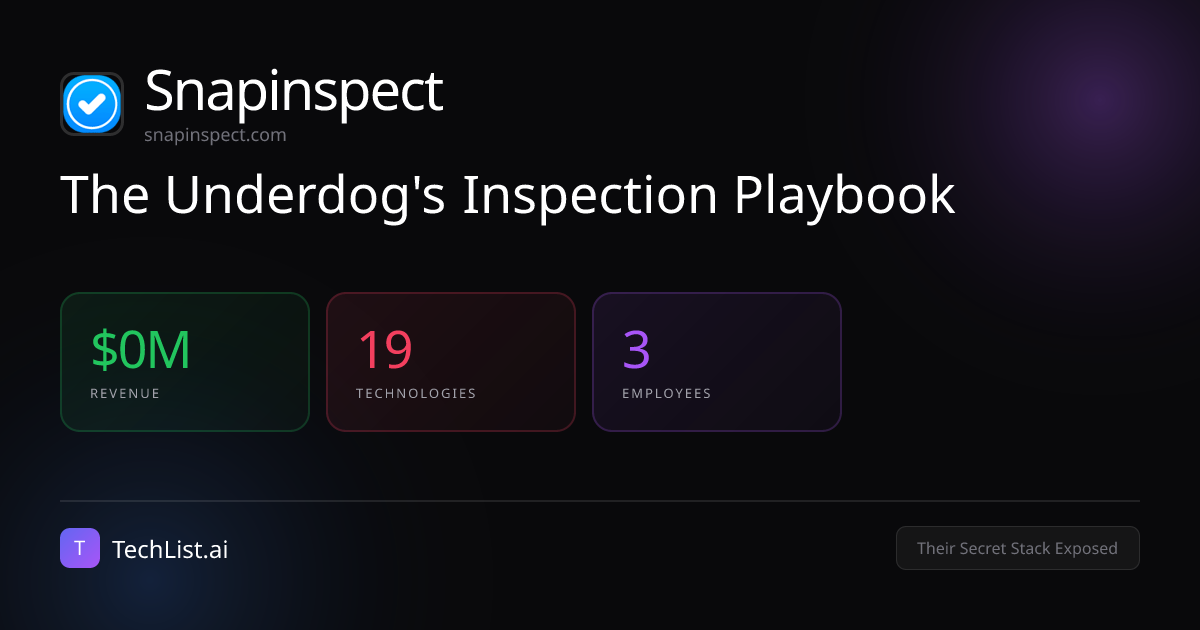 Snapinspect: 19 Tools Behind $0M Revenue [2026] | TechList.ai