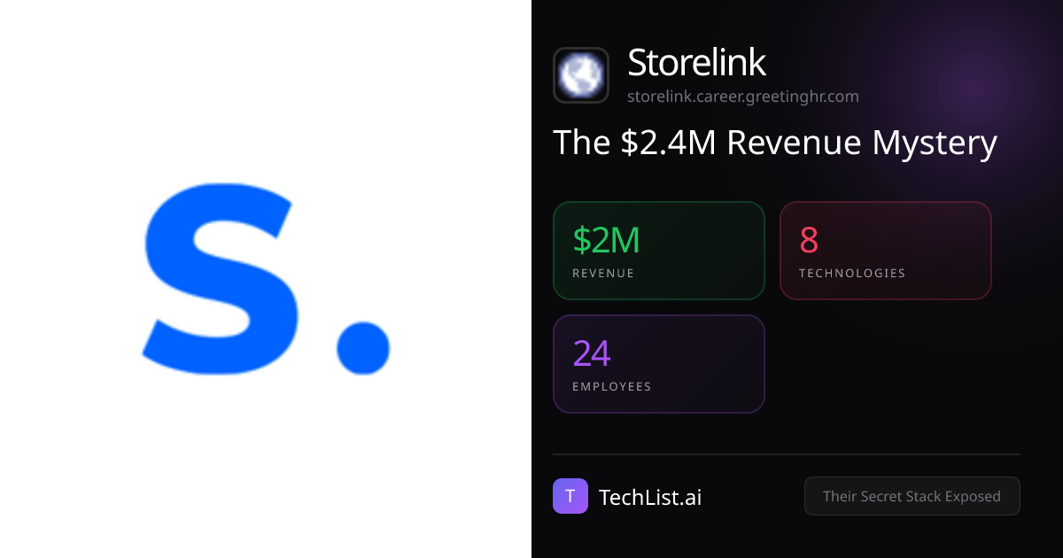 Storelink: 8 Tools Behind $2M Revenue [2026] | TechList.ai