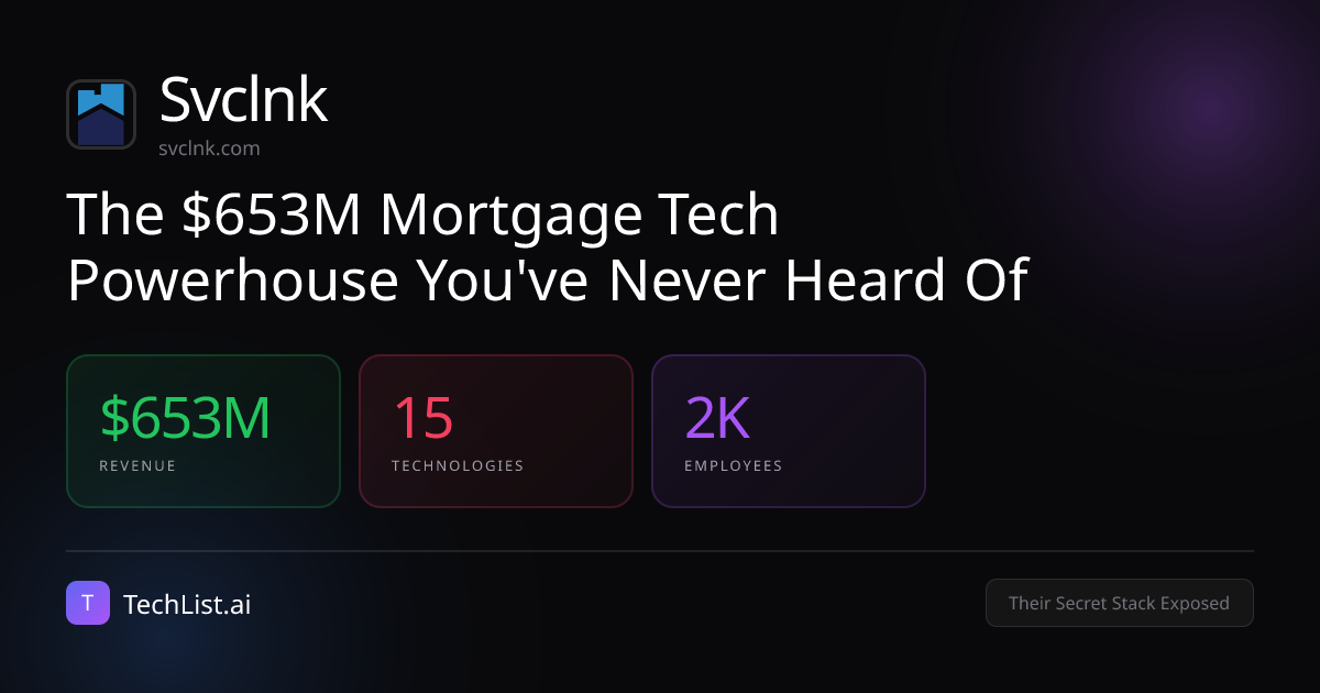 Svclnk: 15 Tools Behind $653M Revenue [2026] | TechList.ai