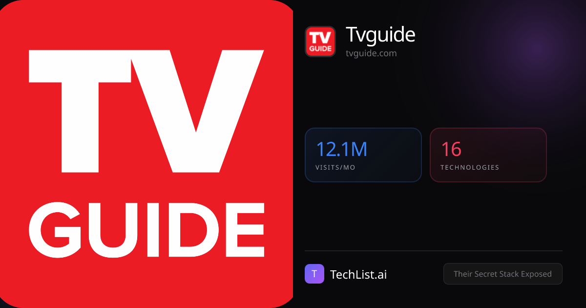 Tvguide: 16 Tools Exposed [12M Visits/Mo] | TechList.ai